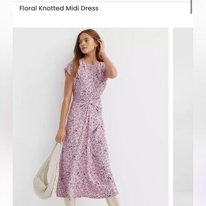 LOFT Floral Knotted Midi Dress